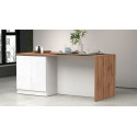 &Icirc;lot de cuisine moderne 4 portes blanc brillant/ch&ecirc;ne wotan Solena