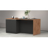 Îlot de cuisine moderne 4 portes anthracite mat/chêne wotan Solena