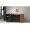 Îlot de cuisine moderne 4 portes anthracite mat/chêne wotan Solena