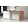 Îlot de cuisine moderne 200 cm blanc brillant/chêne wotan Solena