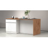 Îlot de cuisine moderne 200 cm blanc brillant/chêne wotan Solena