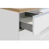 Îlot de cuisine moderne 200 cm blanc brillant/chêne wotan Solena
