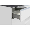 Îlot de cuisine moderne 200 cm blanc brillant/béton Solena