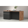 Îlot de cuisine moderne 200 cm anthracite mat/chêne wotan Solena
