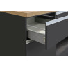 Îlot de cuisine moderne 200 cm anthracite mat/chêne wotan Solena