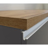 Îlot de cuisine moderne 200 cm anthracite mat/chêne wotan Solena