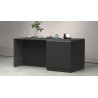 Îlot de cuisine moderne 200 cm anthracite mat/béton Solena
