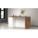 &Icirc;lot de cuisine moderne 2 portes blanc brillant/ch&ecirc;ne wotan Solena