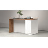 Îlot de cuisine moderne 2 portes blanc brillant/chêne wotan Solena