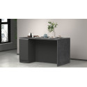 &Icirc;lot de cuisine moderne 2 portes anthracite mat/b&eacute;ton Solena