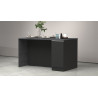 Îlot de cuisine moderne 2 portes anthracite mat/béton Solena