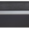 Îlot de cuisine moderne 2 portes anthracite mat/béton Solena