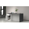 Îlot de cuisine 2 portes 160 cm blanc brillant/béton Solena