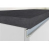 Îlot de cuisine 2 portes 160 cm blanc brillant/béton Solena