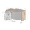 Îlot de cuisine 2 portes 160 cm blanc brillant/béton Solena