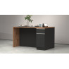 Îlot de cuisine 2 portes 160 cm anthracite mat/chêne wotan Solena