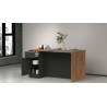 Îlot de cuisine 2 portes 160 cm anthracite mat/chêne wotan Solena