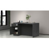 Îlot de cuisine 2 portes 160 cm anthracite mat/béton Solena