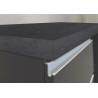 Îlot de cuisine 2 portes 160 cm anthracite mat/béton Solena