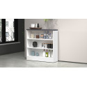 Etag&egrave;re de cuisine blanc brillant/b&eacute;ton Solena