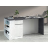 Etagère de cuisine blanc brillant/béton Solena