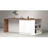 Etagère de cuisine moderne blanc brillant/chêne wotan Solena