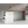 Etagère de cuisine moderne blanc brillant/chêne wotan Solena
