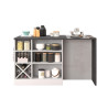 Îlot de cuisine moderne 153 cm blanc brillant/béton Solena