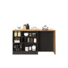Îlot de cuisine moderne 153 cm anthracite mat/chêne wotan Solena