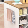 Îlot de cuisine moderne 153 cm blanc brillant/chêne wotan Solena