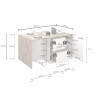 Îlot de cuisine moderne 153 cm blanc brillant/chêne wotan Solena