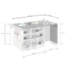 Îlot de cuisine moderne 153 cm blanc brillant/chêne wotan Solena