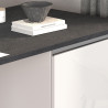 Îlot de cuisine moderne 168 cm blanc brillant/béton Solena