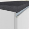 Îlot de cuisine moderne 168 cm blanc brillant/béton Solena