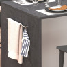 Îlot de cuisine moderne 168 cm blanc brillant/béton Solena