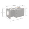 Îlot de cuisine moderne 168 cm blanc brillant/chêne wotan Solena