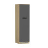 Colonne pour frigo encastrable anthracite mat/chêne Louna