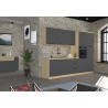 Colonne pour frigo encastrable anthracite mat/chêne Louna