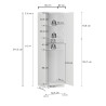 Colonne pour frigo encastrable anthracite mat/chêne Louna