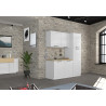 Meuble haut de cuisine moderne blanc brillant Louna