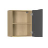 Meuble haut de cuisine moderne anthracite mat/chêne Louna