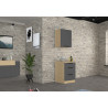 Meuble haut de cuisine moderne anthracite mat/chêne Louna