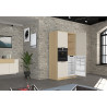 Colonne pour frigo encastrable cachemire/chêne Louna