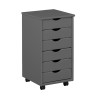 Caisson de bureau moderne en pin massif laqué gris Simon