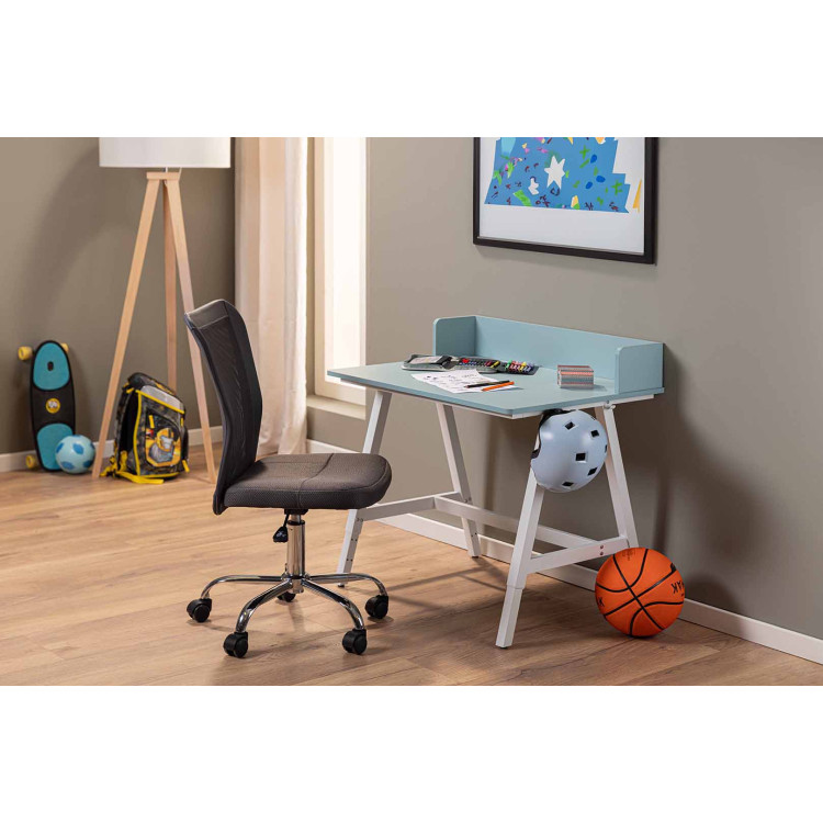 Bureau enfant moderne réglable en hauteur bleu/blanc Emilien