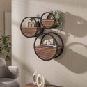 Etag&egrave;re murale industrielle &Oslash; 50 cm en acacia massif brun Circus