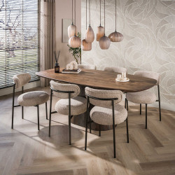 Table de salle à manger ovale 180 cm en acacia massif Sandie