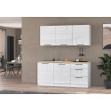 Cuisine compl&egrave;te 180 cm contemporaine blanc/ch&ecirc;ne Louna