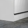 Meuble bas 3 tiroirs de cuisine moderne blanc brillant/chêne Louna