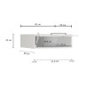Meuble haut 1 abattant de cuisine moderne banc brillant Louna